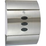 RVS brievenbus / postbus met krantenvak 30 x 12 x 40 cm - Brievenbussen / postbussen