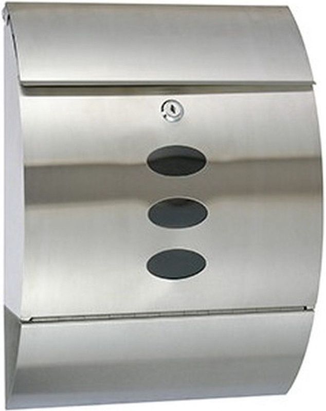 RVS brievenbus / postbus met krantenvak 30 x 12 x 40 cm - Brievenbussen / postbussen