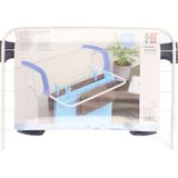 Wasrek - Wit met Blauw - Voor aan Verwarming - 51 cm - Droogrekken - 3 Meter Drooglengte