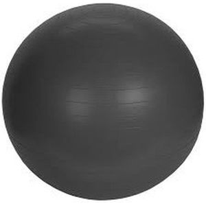 Grote zwarte yogabal met pomp sportbal fitnessartikelen 75 cm - Fitnessballen