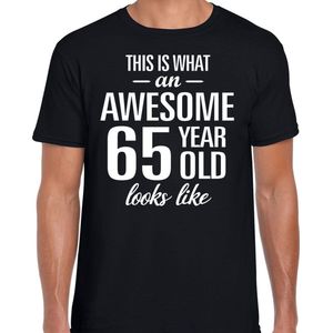 Awesome 65 year - geweldige cadeau t-shirt zwart heren - Verjaardag cadeau