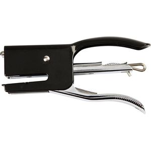 Metalen kantoor nietmachine/niettang klein 10 cm - Nietapparaat tang voor kinderen en volwassenen
