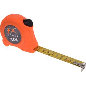 FX Tools Rolmaat - 7,5 Meter - 27,5 Mm - Oranje - Meetlint