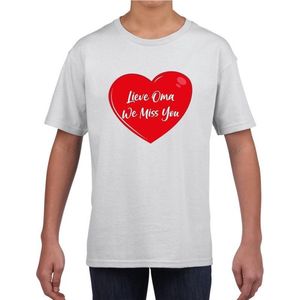 Lieve oma we miss you t-shirt wit voor kinderen - Feestshirts