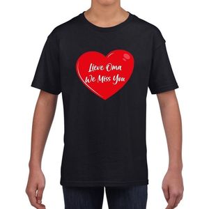 Lieve oma we miss you t-shirt zwart voor kinderen