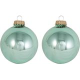 Krebs Kerstballen - 8ST - groen - 7cm - glas - seafoam mintgroen