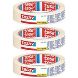 Set van 3x Afplaktape/Schilderstape 19 Mm X 25 M - Verf Afplakband/Tape - Maskeertape