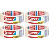 Set van 4x Afplaktape/schilderstape 30 mm x 25 m - Verf afplakband/tape - Maskeertape - Tesa Masking tape