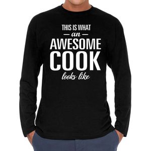 Bellatio Decorations - Longsleeve Shirt - Zwart - Geweldige Kok Cadeau
