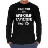 Bellatio Decorations - Awesome Babysitter - Shirt - Zwart - Katoen