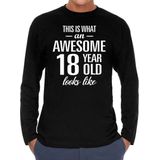 Awesome year geweldige jaar cadeaushirt long sleeves zwart heren - Verjaardag cadeau