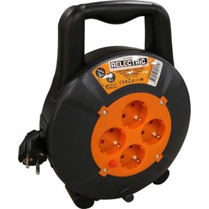 Kabelhaspel/kabelbox - 5 m - met 4 stopcontacten - stopcontact haspel - kabelhaspels