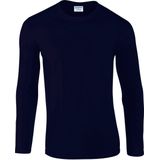 Gildan - Heren T-shirt - Donkerblauw - Katoen - Lange Mouwen