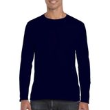 Gildan - Heren T-shirt - Donkerblauw - Katoen - Lange Mouwen