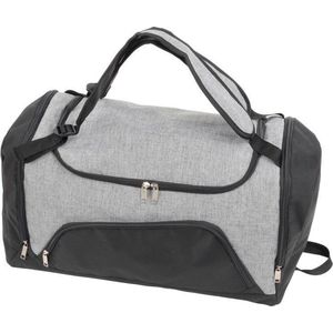 Grijs/Zwarte Sporttas/Weekendtas/Rugtas met Schoenenvak 55 cm - 45 Liter - Reistas