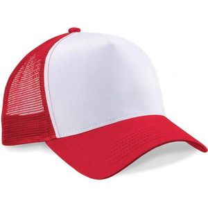 2x Truckers baseball caps rood/wit voor volwassenen - voordelige petjes/caps