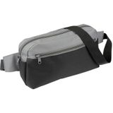 Grijs/zwart heuptasje/buideltasje 28 x 17 cm - Grijs/zwarte heuptassen/fanny pack voor op reis/onderweg