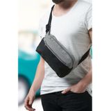 Grijs/zwart heuptasje/buideltasje 28 x 17 cm - Grijs/zwarte heuptassen/fanny pack voor op reis/onderweg