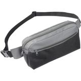 Grijs/zwart heuptasje/buideltasje 28 x 17 cm - Grijs/zwarte heuptassen/fanny pack voor op reis/onderweg