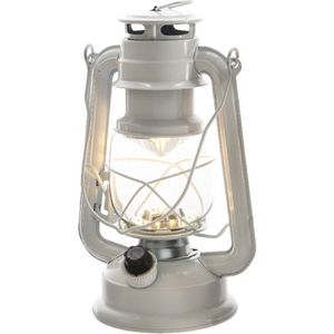 Draagbare witte lamp/lantaarn 24 cm met LED lampjes verlichting - Lantaarns