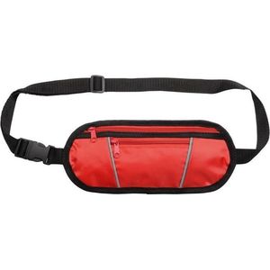 Rood heuptasje/buideltasje 28 x 12 cm - Reflecterend - Rode heuptassen/fanny pack voor op reis/onderweg