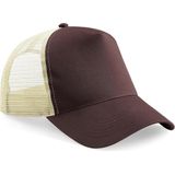 2x Truckers baseball caps bruin/beige voor volwassenen - voordelige petjes/caps