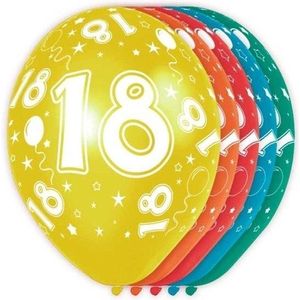 10x Verjaardag 18 jaar heliumballonnen 30 cm feestartikelen - Ballonnen