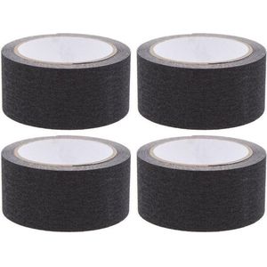 Set van 4x Anti Sliptape Zwart 50 Mm X 5 M - Klustape - Anti-slip - Antislip