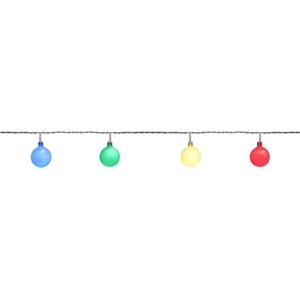 2x Feest tuinverlichting snoer 10 meter gekleurde LED verlichting - Lichtsnoer voor buiten