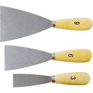 Plamuur messen set - 6-delig - 3/6/9 cm - Klus/schilder/behang/stuc benodigdheden/gereedschap - Plamuurmessen 6 stuks
