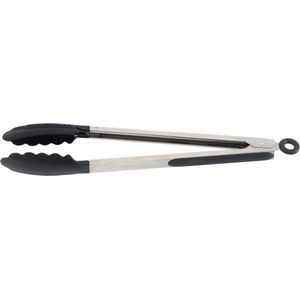 Barbecue tang met kunstof grijpers en sluitsysteem RVS 30 cm