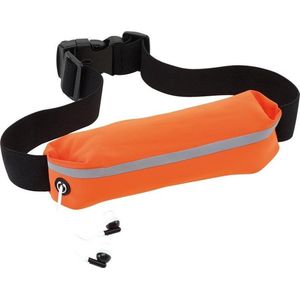 Oranje hardloop heuptasje/buideltasje 24 x 4,2 cm - Reflecterend - Spatwaterdicht - Oranje heuptassen/fanny pack voor op reis/onderweg