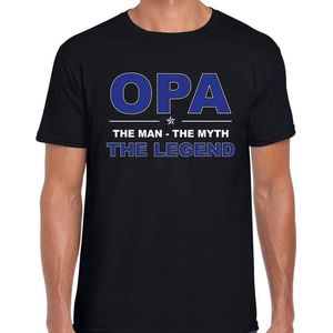 Opa the legend cadeau t-shirt zwart voor heren - Feestshirts