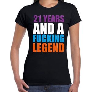 21 year cadeau / verjaardag t-shirt zwart voor dames