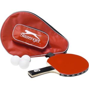 Slazenger Tafeltennis - PingPong batje met 3 ballen in opbergtas - Pingpong spelen/tafeltennissen - Recreatief /sportief buitenspeelgoed voor kinderen en volwassenen