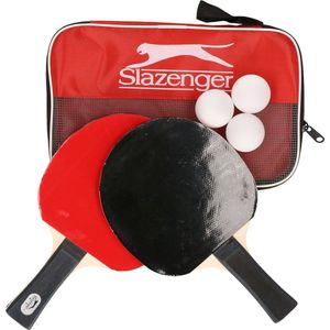 Tafeltennis/Ping Pong set met 2 batjes en 3 ballen in opbergtas - Tafeltennisset