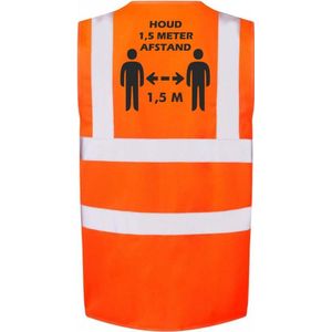 Oranje Corona/COVID-19 vest/hesje 1,5 meter afstand volwassenen - Veiligheidshesje