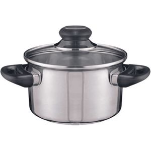 RVS kookpannetje / pan met glazen deksel 16 cm - kookpannen - Koken - Keukengerei