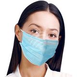 2x beschermende mondkapjes - blauw - niet medisch - beschermmaskers / stofmaskers