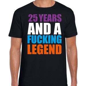 25 year cadeau / verjaardag t-shirt zwart voor heren