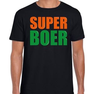 Super boer cadeau t-shirt zwart heren - Fun tekst / Verjaardag cadeau / kado t-shirt M