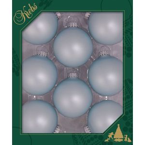 Krebs Kerstballen - 8 stuks - lichtblauw - glas - 7 cm - Kerstversiering/kerstdecoratie