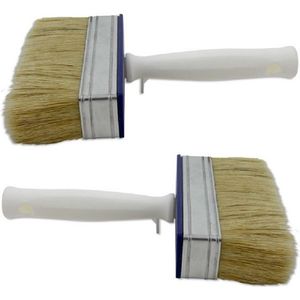 Blokkwast voor verf op waterbasis - 2x - 4 x 14 cm - kwast - synthetisch - Schilders spullen - Verfkwasten