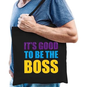 Its good to be the boss cadeau tas zwart voor heren - Feest Boodschappentassen