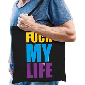 Fuck my life cadeau tas zwart voor heren