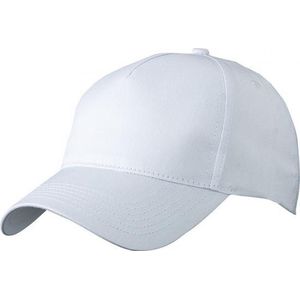 2x Stuks 5-panel Baseball Petjes/Caps In de Kleur Wit Voor Volwassenen - Voordelige Witte Caps
