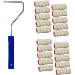 20x Verfroller / Vachtrollers Incl Rollerbeugel - 10 cm - Rollers Voor Het Schilderen van Wanden en Plafonds
