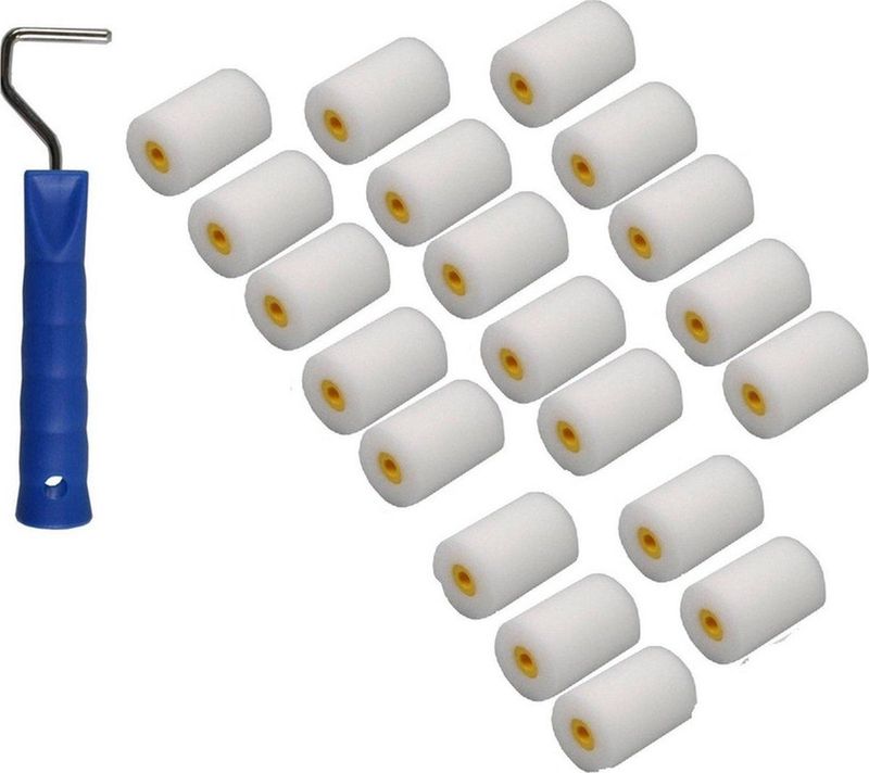 Benson - Verfrollers - Multi - Kunststof - 20x Verfrollers en 1x Rollerbeugel