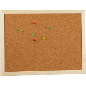 2x Prikbord/memobord naturel kurk 40 x 30 cm - Prikborden/memoborden