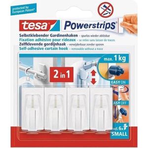 Tesa Powerstrips Ophanghaken voor Gordijnrails - 12x Klusbenodigdheden